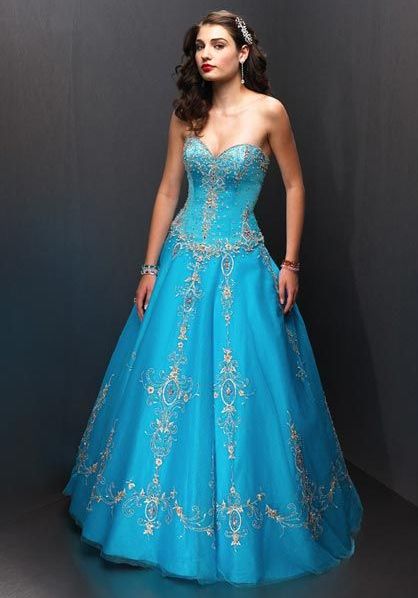 Turquoise Dazzling Beading Side Slit Prom Dress A-line Graduation Dress ,GDC1223