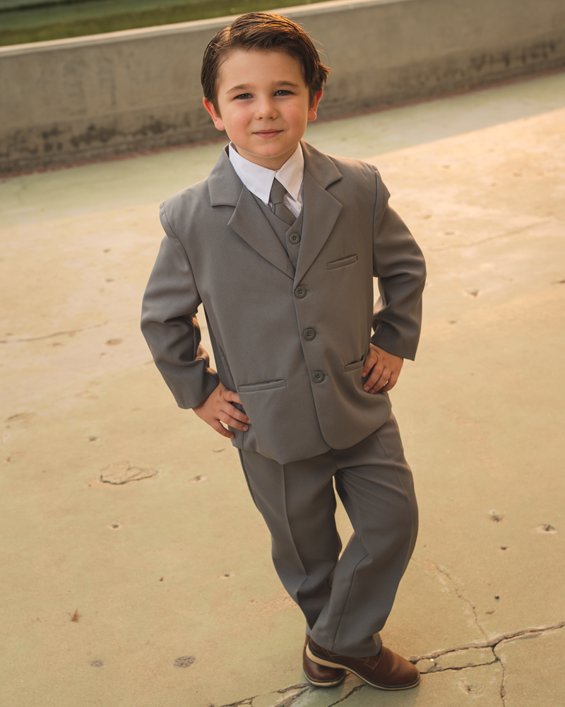 Leadertux Baby Toddler Kid Teen Boys Formal Suits Dark Gray Jacket sz S-12 0-6 months S: 