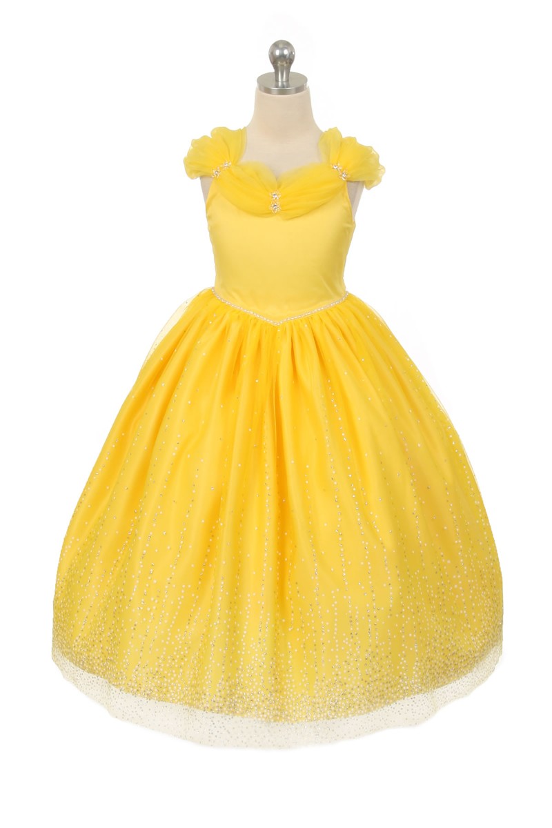 princess style ball gowns in yellow