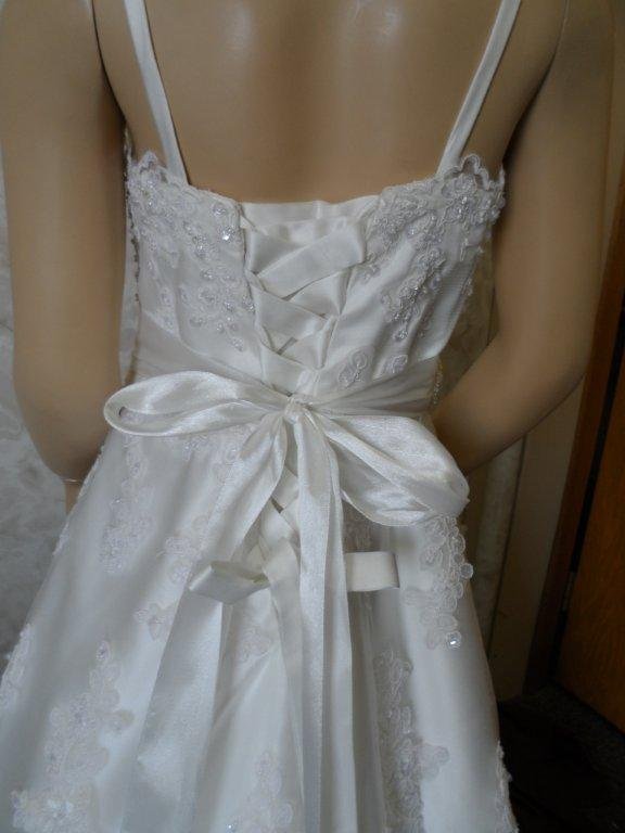 beaded lace applique flower girl dress