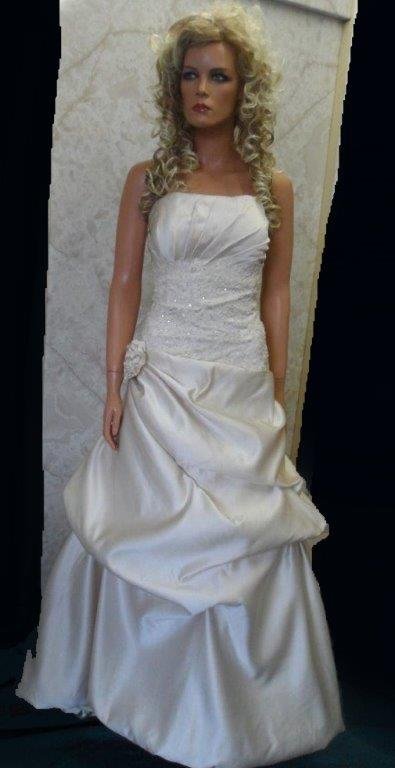 Champagne Wedding dress with bubble hem