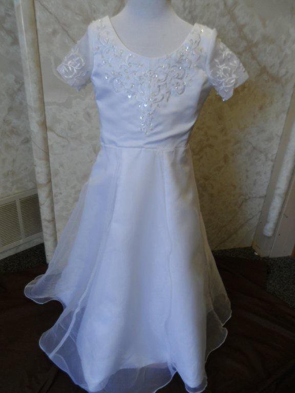 flower girl dress with sheer sleeves