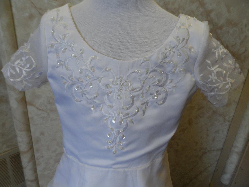 flower girl dress with sheer sleeves