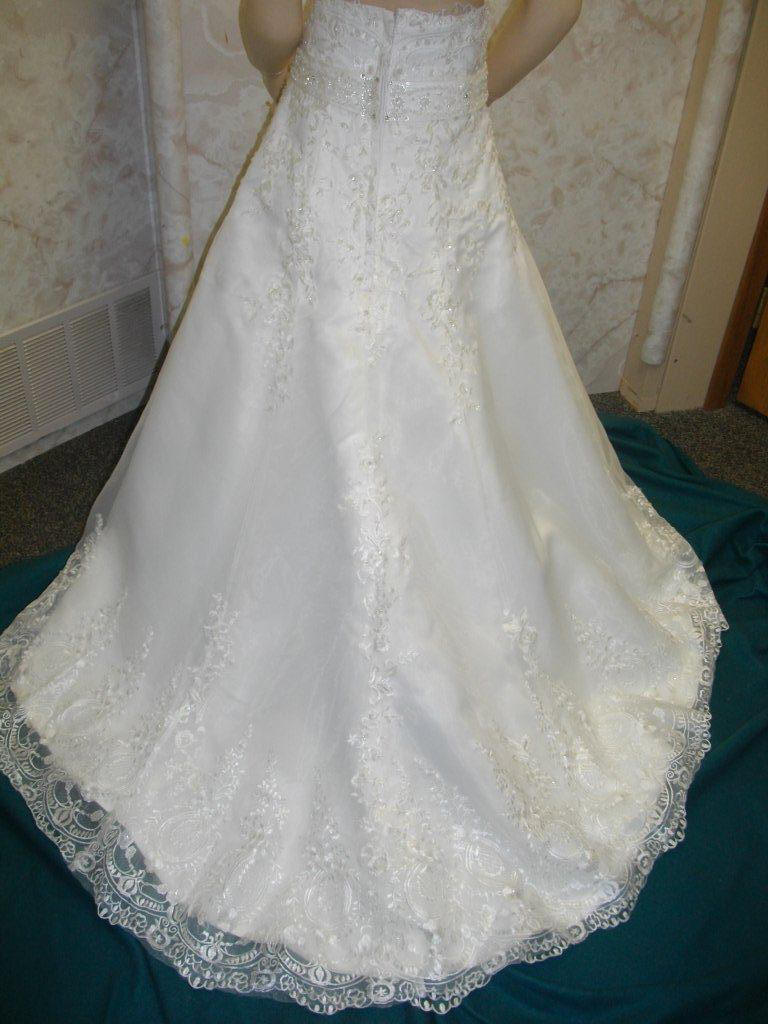 Sweetheart beaded bridal flower girl dress.