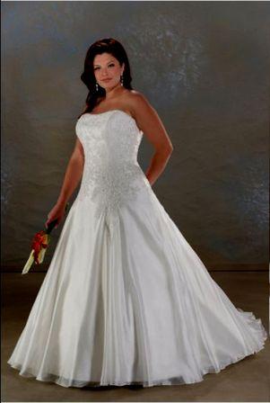 strapless corset plus size wedding gown