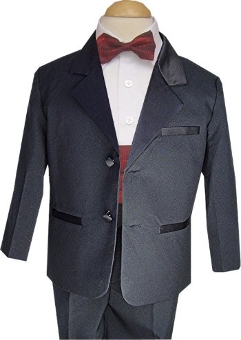 tuxedo with red cummerbund 