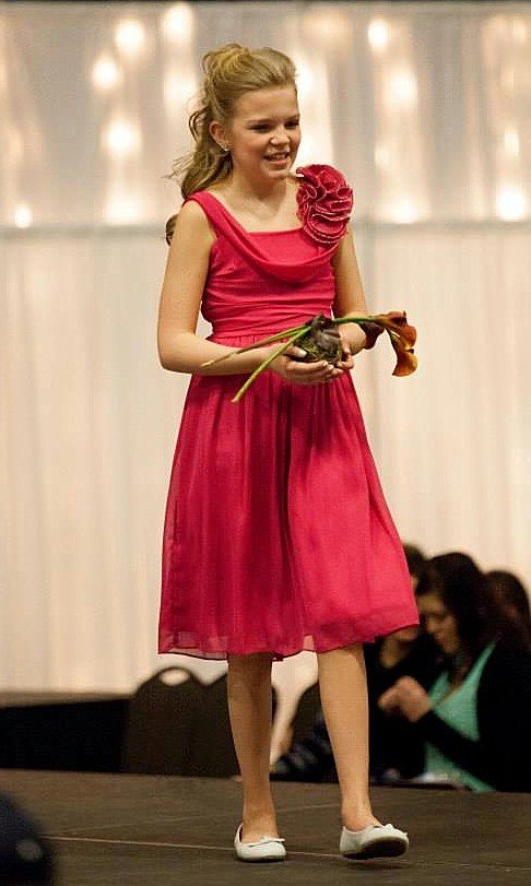 red flower girl dress