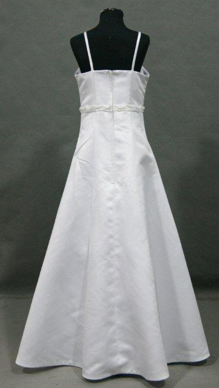 long a-line spaghetti strap flower girl dress