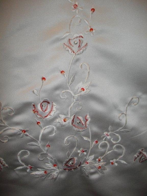 White embroidered wedding dresses