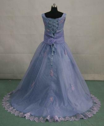 lavender organza and lace gown