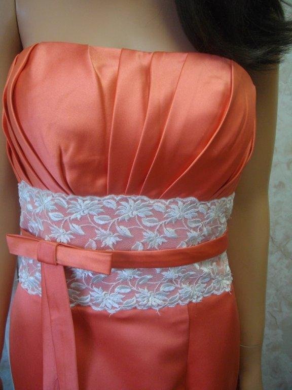 pleated strapless bridesmaid gown