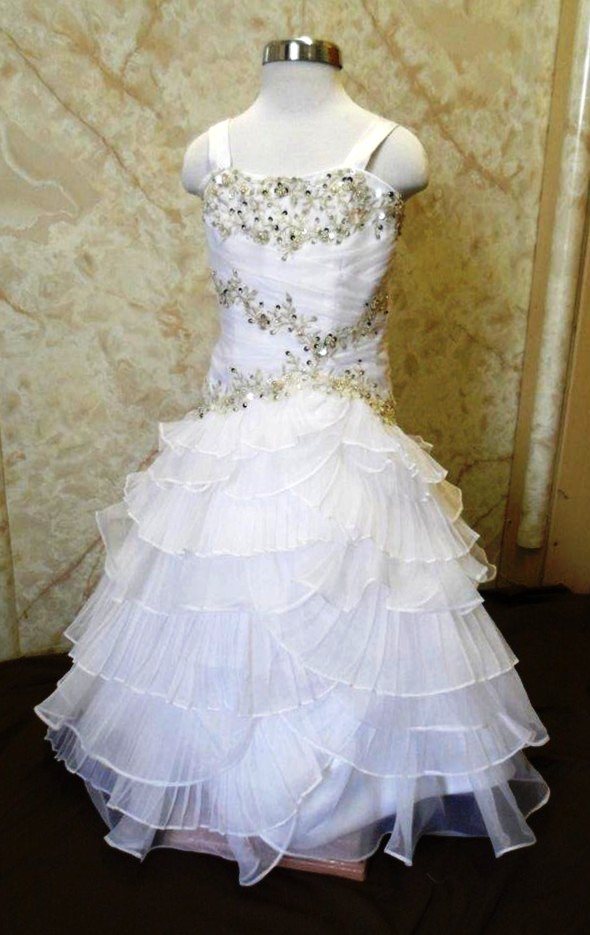 childs ruffle bridal dress
