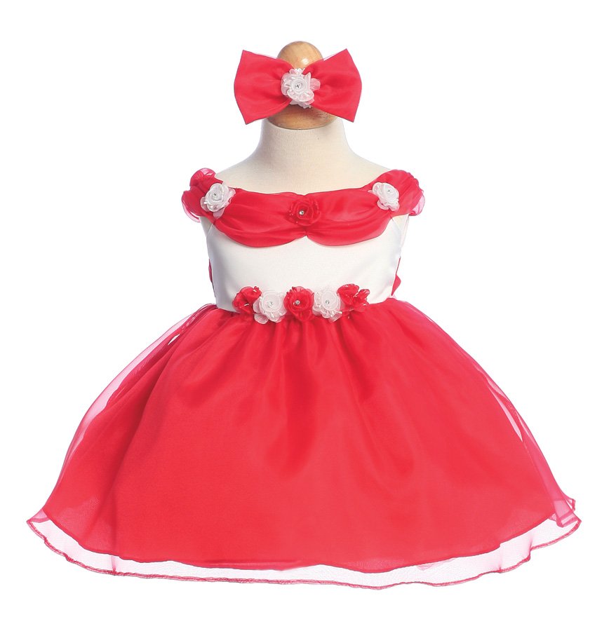 red white baby dress