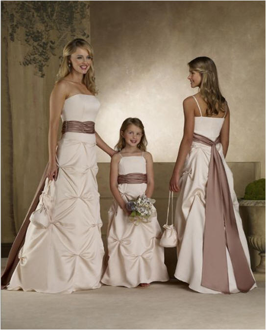 champagne bridesmaid dresses with pick up skirt
