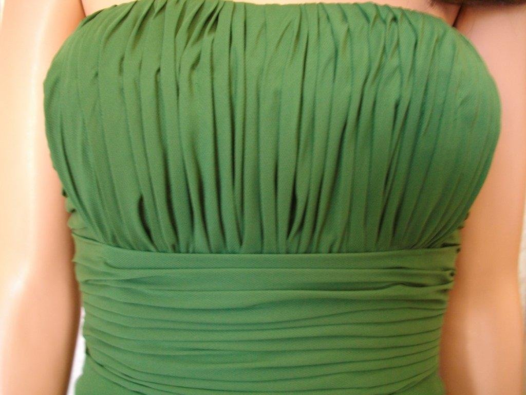 olive green long chiffon bridesmaid dress