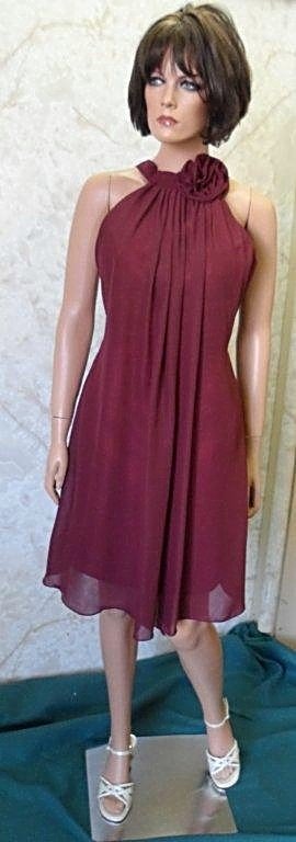 short merlot bridesmaid halter dresses