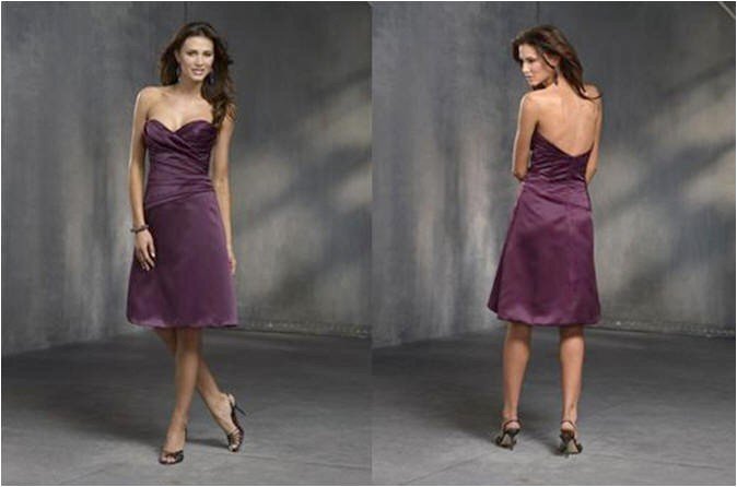 purple draped short dress