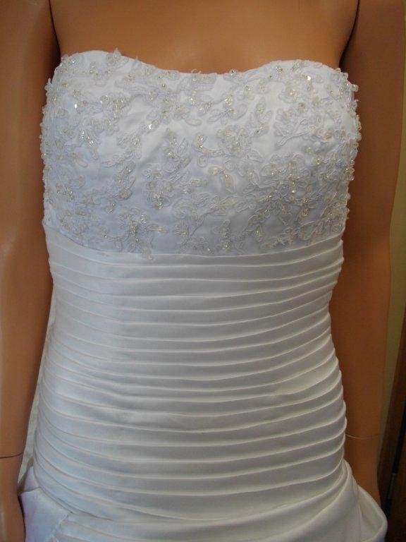 pleated wedding gown