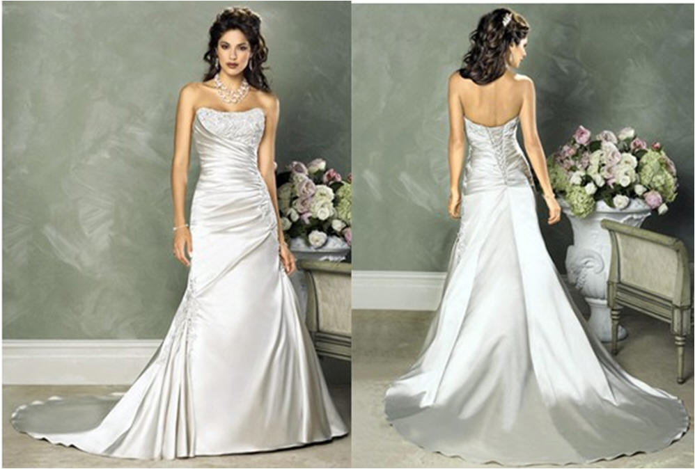 Classic A-Line Strapless Bridal Gown With Detachable Bishop Sleeves –  TulleLux Bridal Crowns & Accessories
