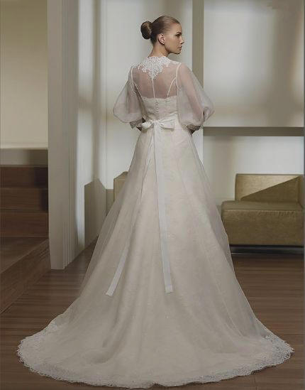 Beading Lace Top with Long Sleeve Bolero Jacket Pocket Satin Wedding Dress  - China Wedding Dress and Dress price | Made-in-China.com