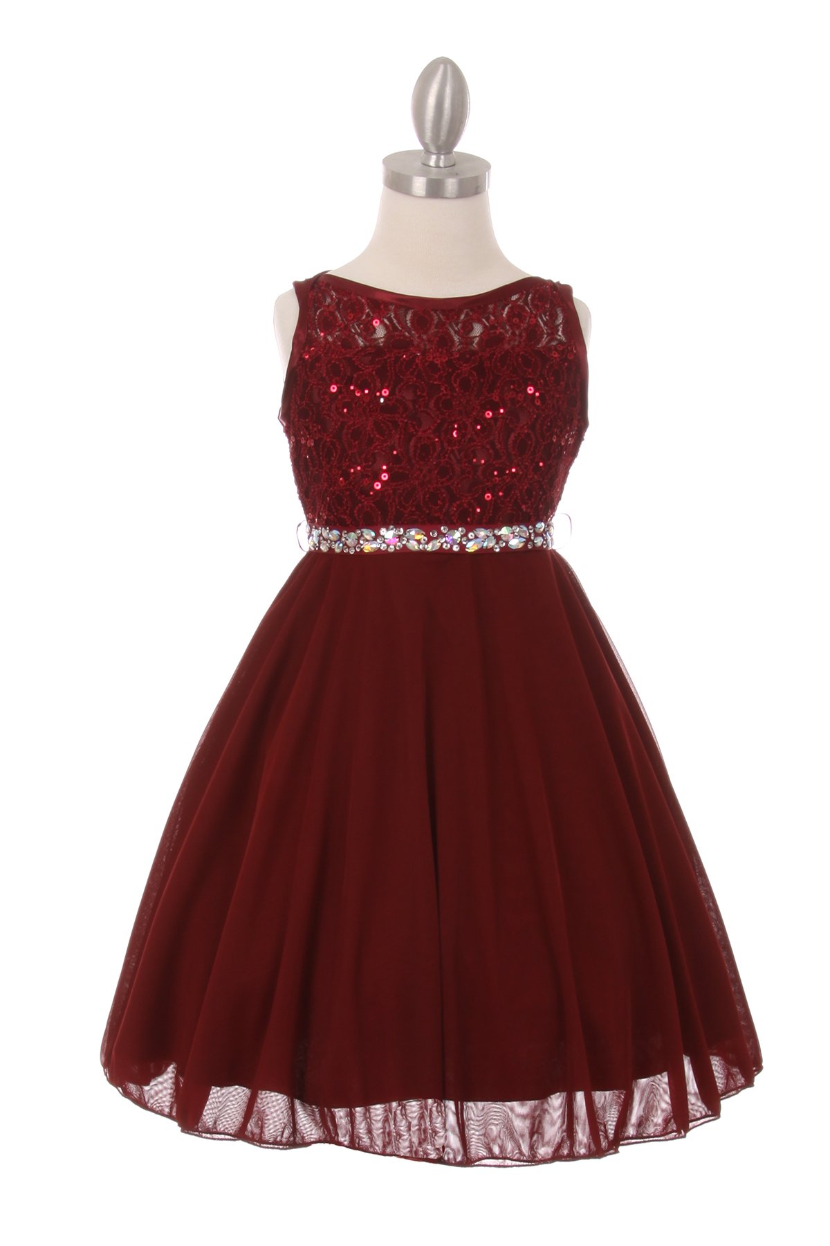burgundy girl dresses