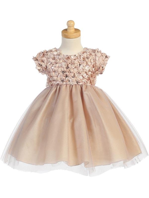 champagne girls Christmas dresses