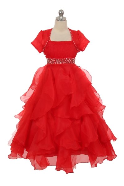 Little Girls Red Organza dress