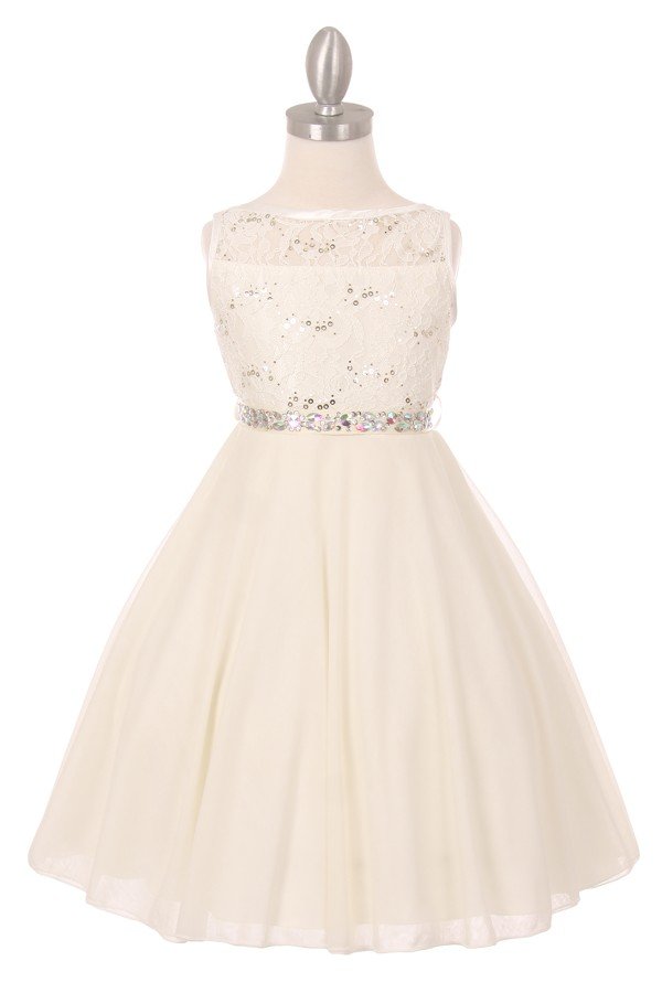 childrens ivory lace dress
