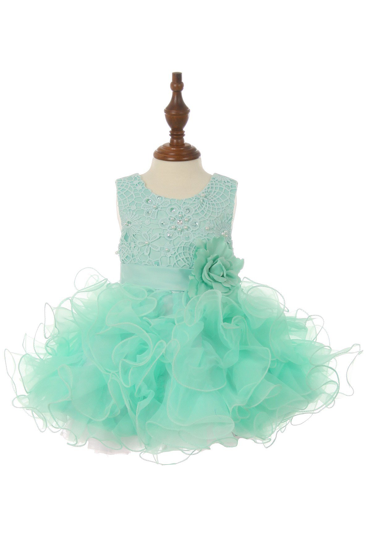 Infant lace ruffle dress.