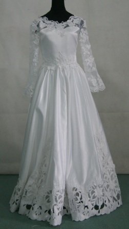 lace long sleeve flower girl dress