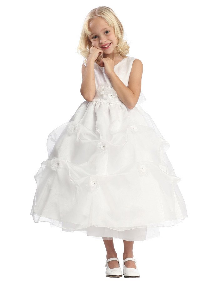 White t-length pickup dress