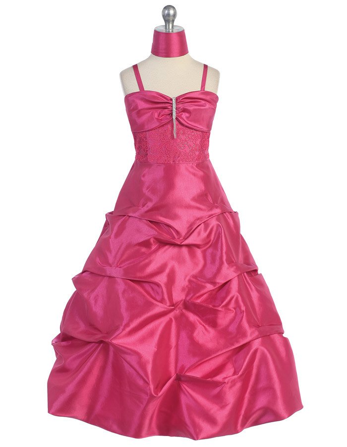 fuschia  spaghetti strap formal pickup dress
