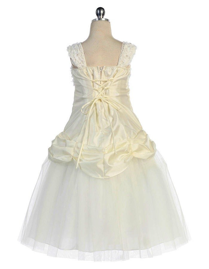 Taffeta and mesh communion dress