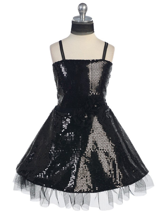 black sequin kids dresses