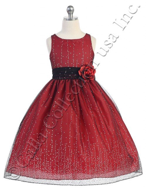 black and red girls christmas dresses