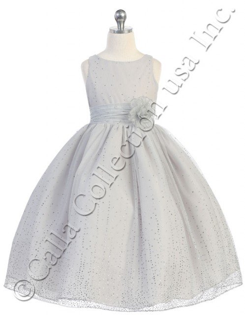 silver girls christmas dresses