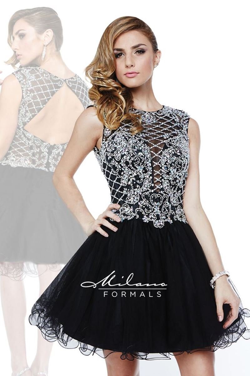 black jeweled cocktail dress