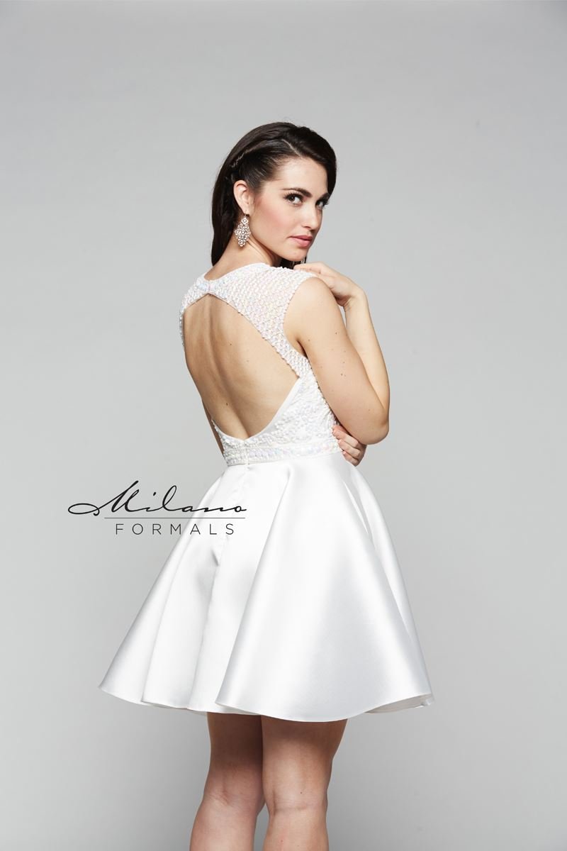 short lace ivory wedding dress