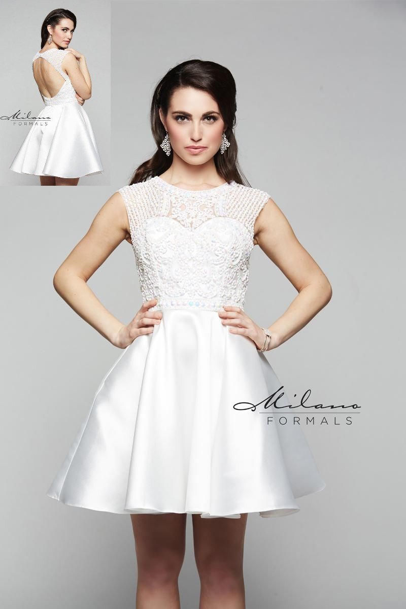 short lace ivory wedding dress