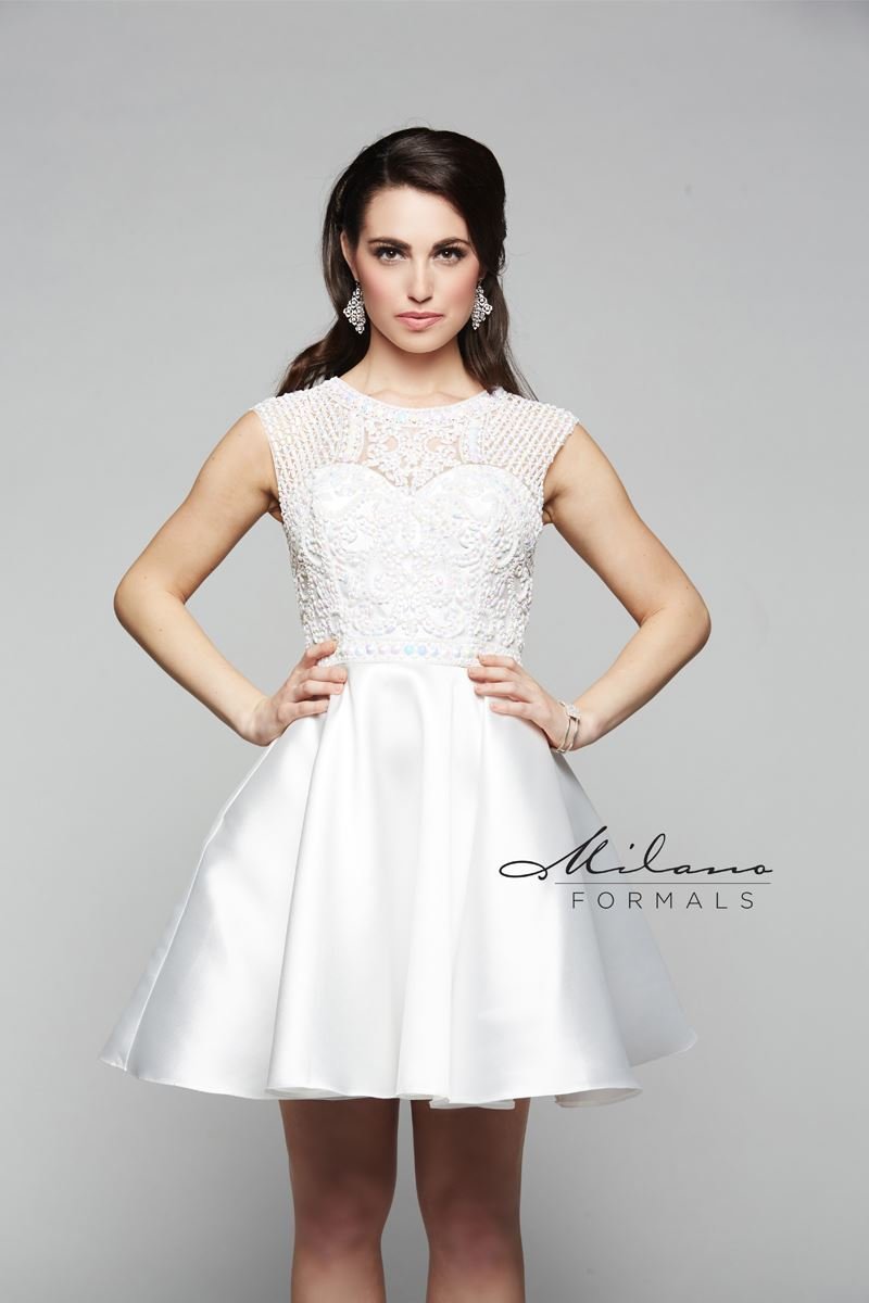 short lace ivory wedding dress
