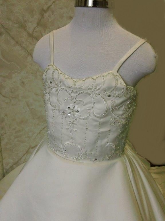 Flower girl dress with beaded embroidery