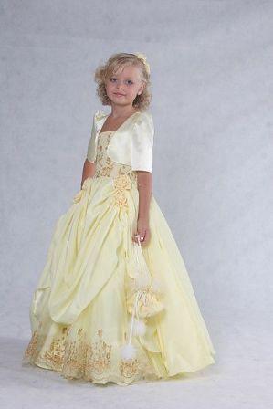 yellow girls pageant dress