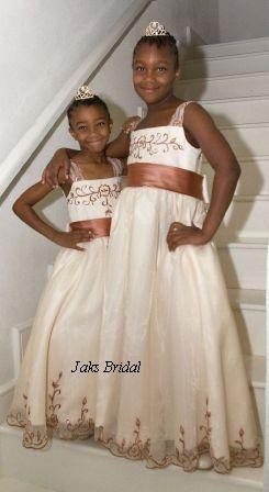 ivory dresses with copper trim