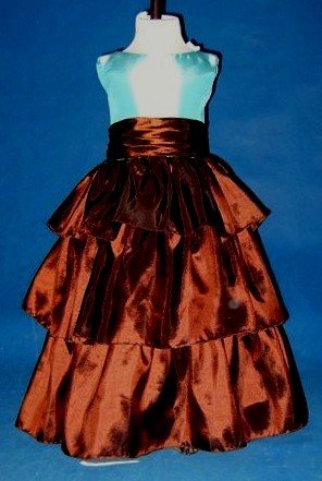 pool blue and chocolate ruffled skirt