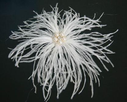 Feather spray bridal hair comb