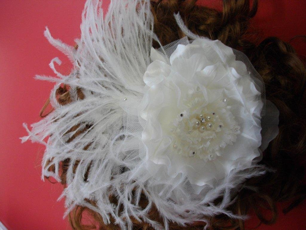 Bridal feather hair combs