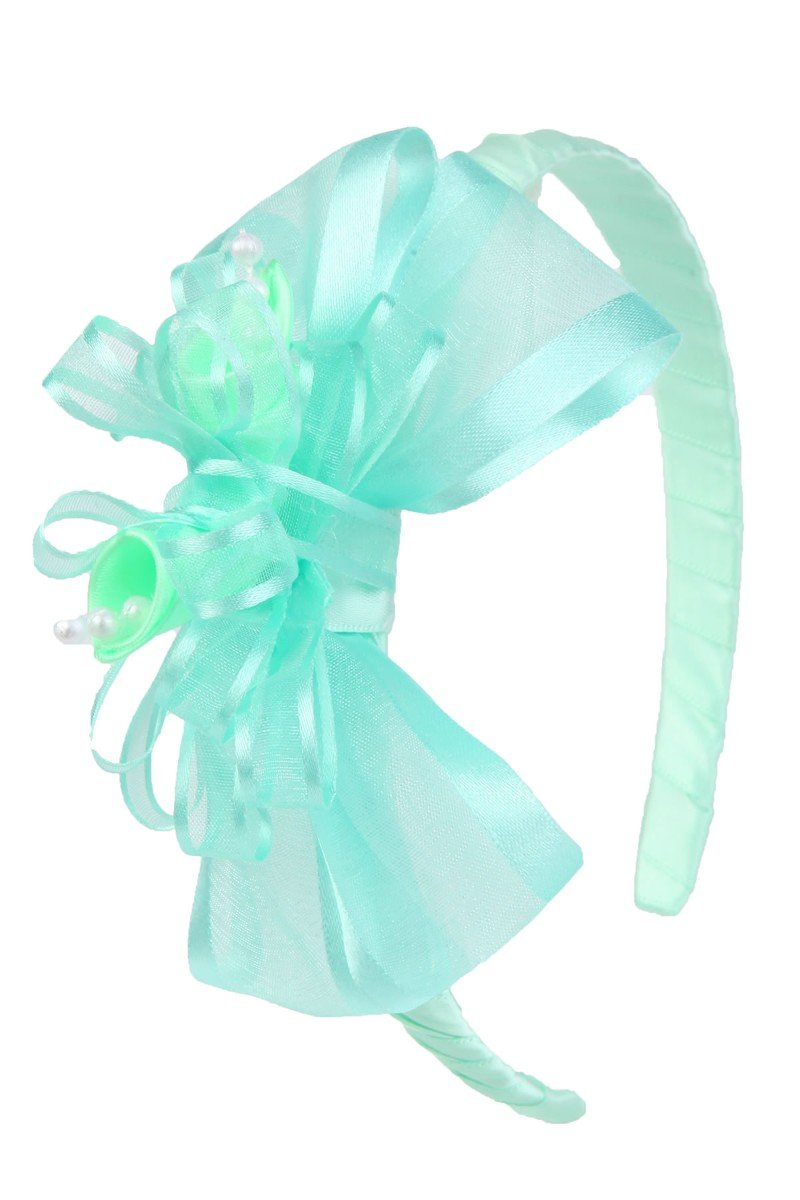 aqua ribbon headband