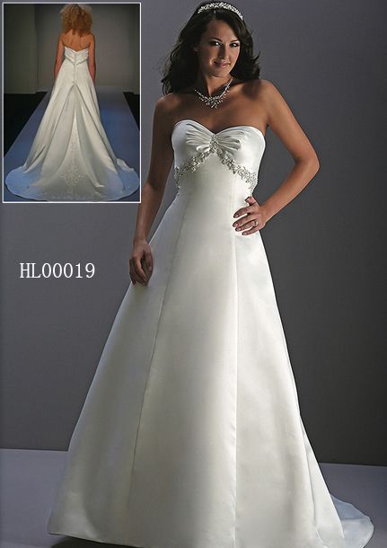 A-line Sweetheart Strapless Satin Bridal Gown
