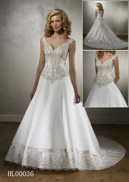 beaded embroidery wedding gown