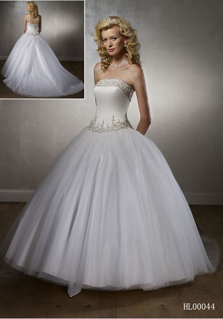 strapless bridal ball gown